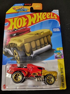 2024 Hot Wheels #66 HW Mega Bite HOTWEILER Red New Near Mint NETFLIX