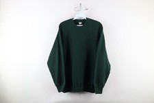 Vintage 90s Streetwear Mens XL Faded Blank Raglan Crewneck Sweatshirt Green USA