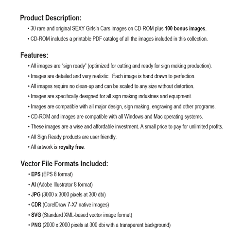 SEXY GIRLS-CARS CLIPART-VECTOR CLIP ART-VINYL CUTTER PLOTTER -RACING GRAPHICS CD - Picture 4 of 6