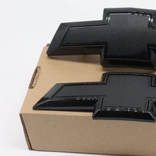 Front CLIP-ON Rear Sticker Gloss Black Bowtie Emblems 2016-2024 For Camaro