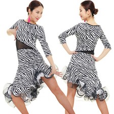 NEW Latin Ballroom Dance Dress Modern Salsa Waltz Standard Long Dress F016