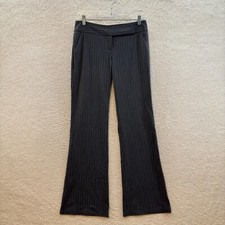 Y2K Vintage Dress Pants Trousers Slacks 6 27 Grey Pinstripe Corpcore Office