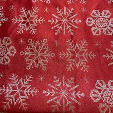 Christmas Holiday Tablecloth 60in X 100in Red and Gold Snowflake NWOT