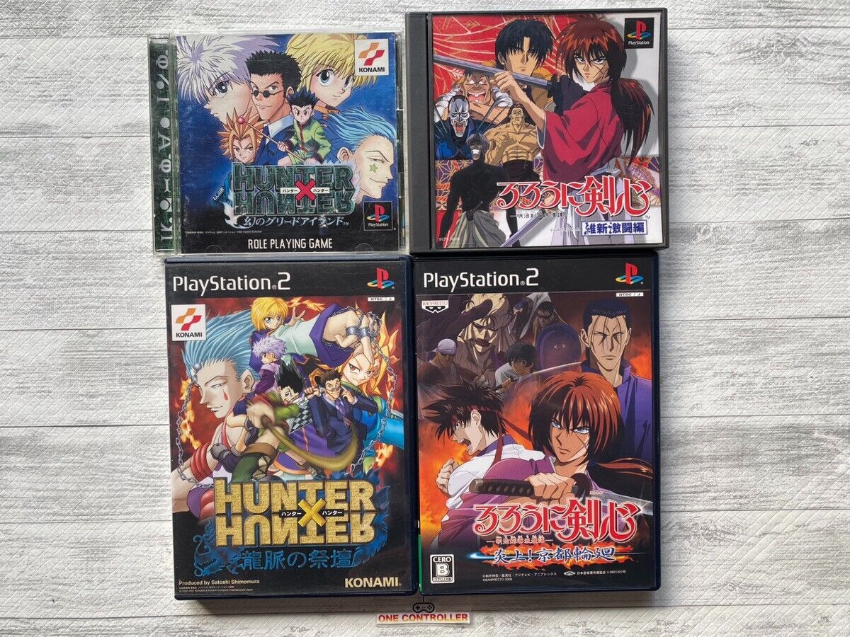 Hunter x Hunter & Rurouni Kenshin & Yu Yu Hakusho SONY PS 1 & 2 6 set used