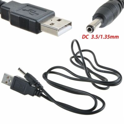 USB to 3.5mm 1.35mm Plug Tip Connector Notebook Tablet PC 5V DC Power Cord Cable