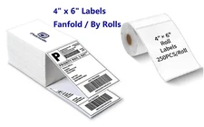 4"x6" Direct Thermal Shipping Labels for Zebra&Rollo Printers Fanfold and Rolls