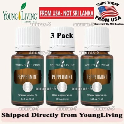 3 Pack - Young Living Essential Oil 15ml Peppermint Oil - NEW/SEALED - FreeShip