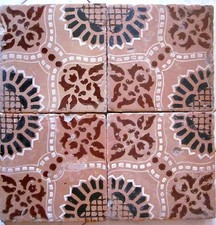 quattro riggiole  mattonelle maioliche antiche ceramica napoletane 20x20lotto81