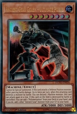 DUPO-DE054 URALTER ZAHNRADGOLEM - ULTIMATE POUND ULTRA RARE 1. AUFLAGE YuGiOh KARTE