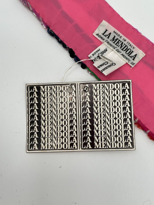 Ceinture Vintage La Mendola Agosto Mod Art, Soie Pure, Perles Main, Multicolore, Années 60