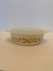 PYREX #043 1 1/2 Qt Golden Acorn (Gold Acorn on Ivory) Vintage Casserole