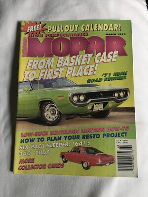 Mopar High Performance Magazine March 1993 Back Issue Vintage Classic Cars