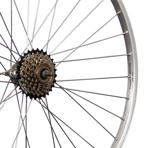 28 Zoll Fahrrad Laufrad Hinterrad Aluminiumfelge mit 6 fach Schraubkranz silber - Bild 2 von 9