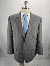 Jos. A. Bank Men's Gray wool Glen Plaid Blazer Jacket 46R