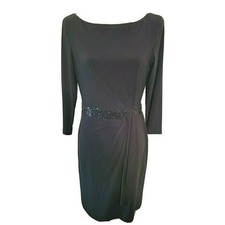 Chaps | Black Faux Wrap Sequin Dress | Size XL | NEW