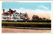 Postcard Homes on Ocean Boulevard Sea Bright New Jersey 1933