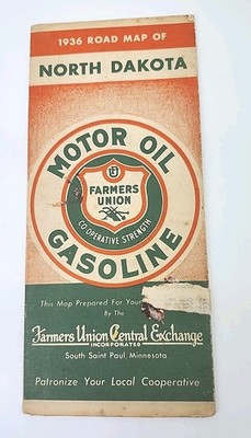 1938 Farmers Union Co-op Road Map: Idaho Montana USED