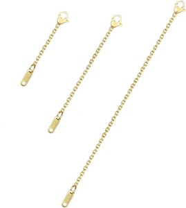 Authentic Necklace Extenders, 3 Pc Gold Plated Chain Extenders, 2", 4", 6"