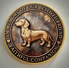 Dachshund  Memorial Challenge Coin-2D-Flat-Glossy-Dog-Best Friend-Companion