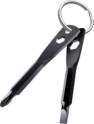 4 in 1 Keychain Screwdriver Tool Multi Hex Wrench Phillips Slotted Gadget