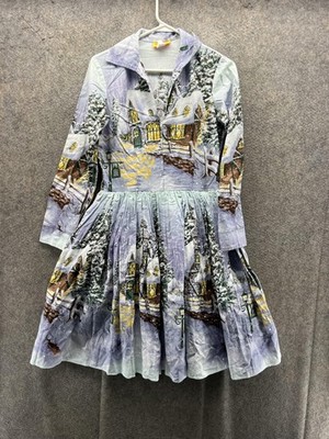 Bernie Dexter Dress Womens Medium Multicolor Nicole Christmas Village Fit  Flare | eBay