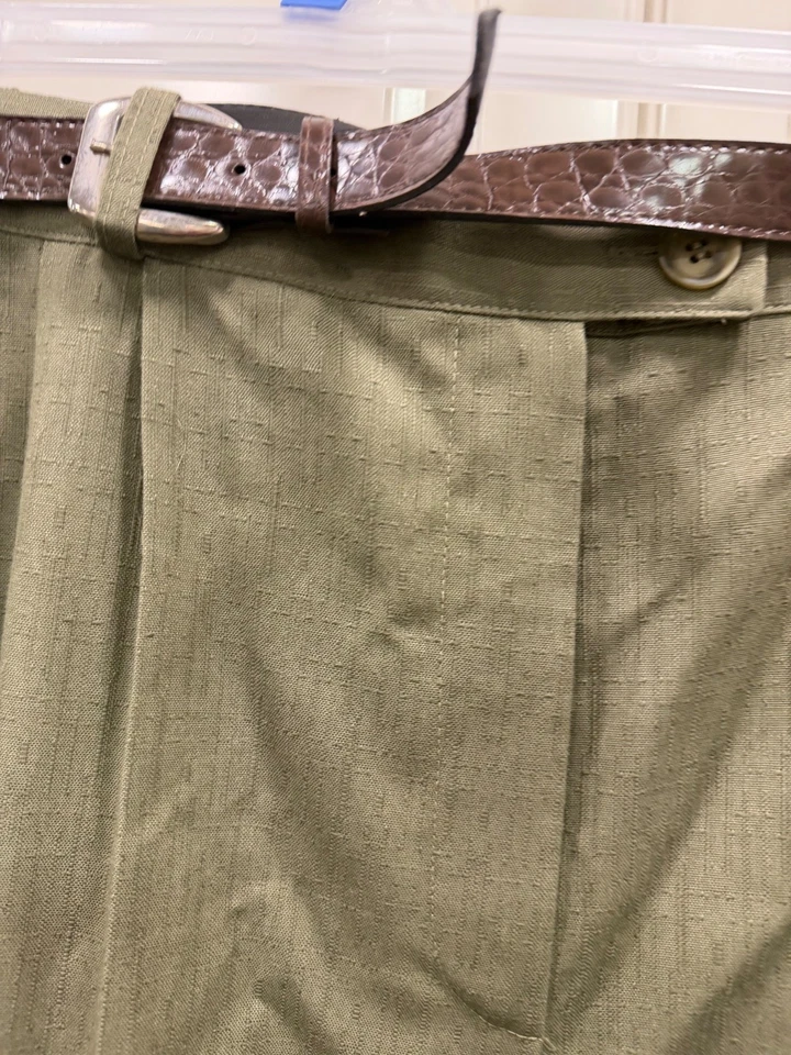 Vintage NWT NOS Fashion Bug Womens Plus Size 22/24W Olive Pants With Belt - Image 3 of 4