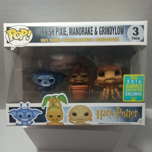 Funko Pop Harry Potter Cornish Pixie Mandrake Grindylow (3 Pack) 2016 SDCC Excl.
