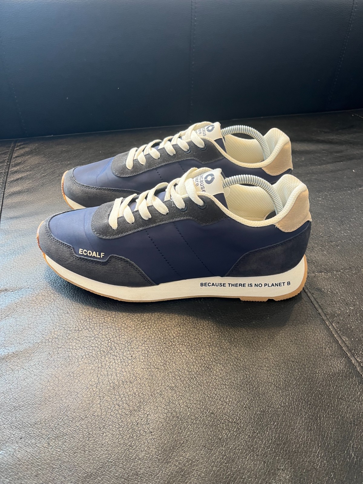 Ecoalf Duke Hombre Reciclado Poliéster Azul Marino Entrenadores Reino Unido 7 Vegano