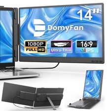 domyfan 14" Laptop Screen Extender, Ultra-Thin FHD 1080P IPS Dual Portable La...