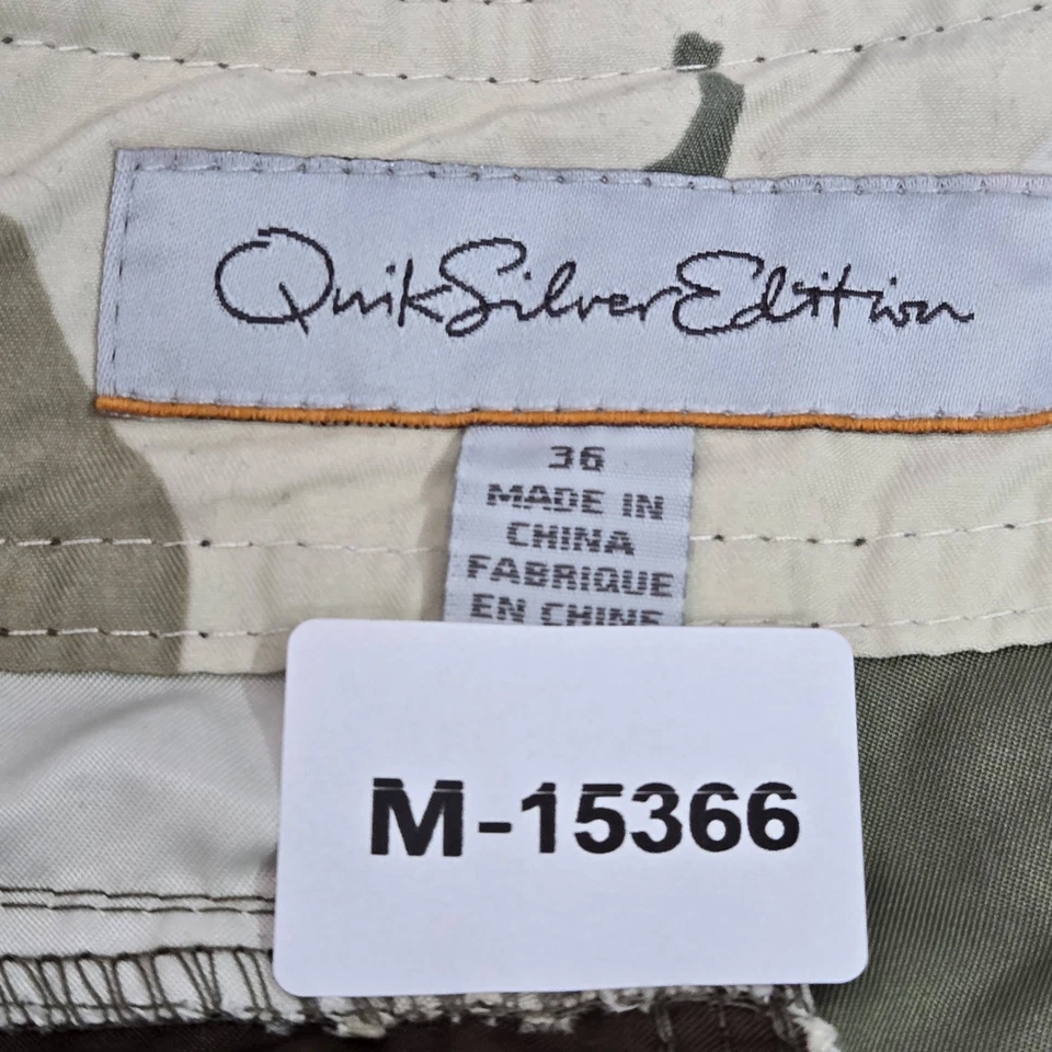 Pantalones Cortos Quiksilver Edition Hombres 36 Verde Traje de Baño Camuflaje Onda Logo Tablero Foto 2 de 4