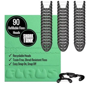 FLAUS Electric Flosser Refills 90ct Dental Floss Head Refills - Refillable Black
