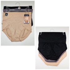 NAUTICA 3 Pack Women S M L Logo Seamless Shaping Briefs Panties Black Gray Beige