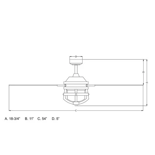 Barnes 2-Light Ceiling Fan in Farmhouse Style 18.75 Inches Tall and 54 Inches - Picture 10 of 10