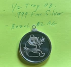 PANDA 1/2 TROY OZ .999 FINE SILVER Round w/bezel 🟡⭐️