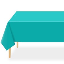 Plastic Table Cloth Disposable 54 x 108 Inch Tablecloths for 2 Pack D2 Aqua