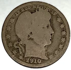 1910-D Barber Quarter Dollar 25 Cents Circulated Condition - 1880