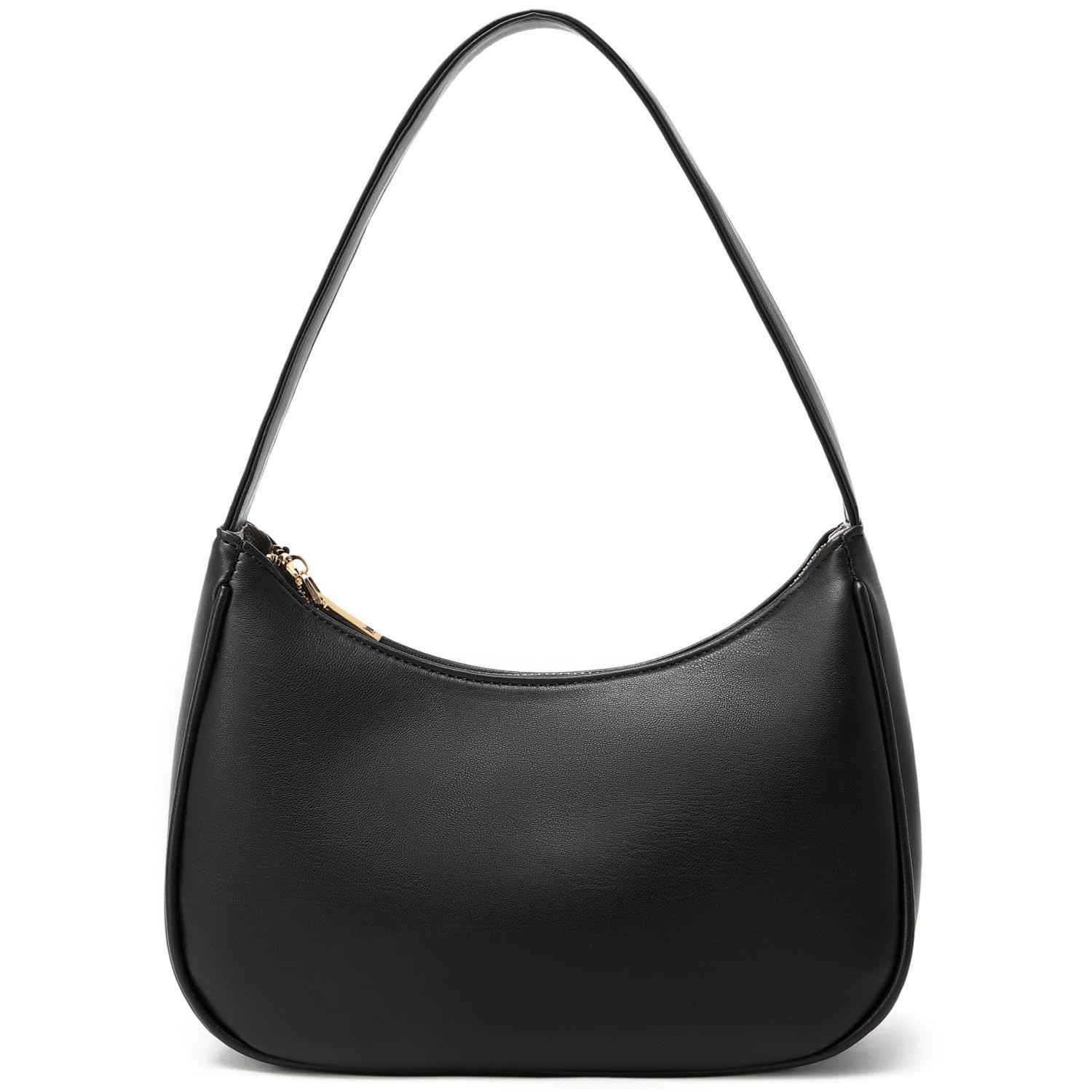 Cute Mini Hobo Shoulder Bag in PU Leather with Zipper Clutch