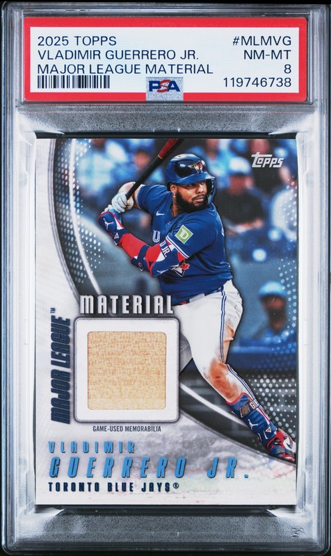 2025 TOPPS MAJOR LEAGUE MATERIAL #MLMVG VLADIMIR GUERRERO JR. PSA 8