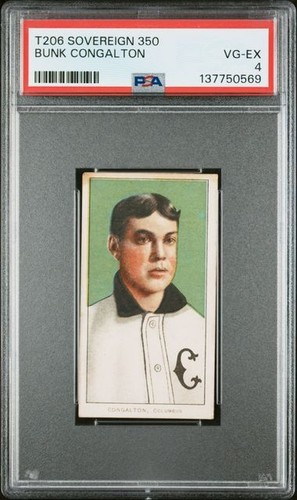 PSA 4 T206 Bunk Congalton 1910 Sovereign Cigarettes graded VG-EX PSA*137750569