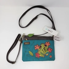 NWT Chala Handbags Convertible Crossbody Clutch Purse - Teal Tree Frog