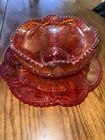 Vintage Carnival, Glass Plate, And Bowl