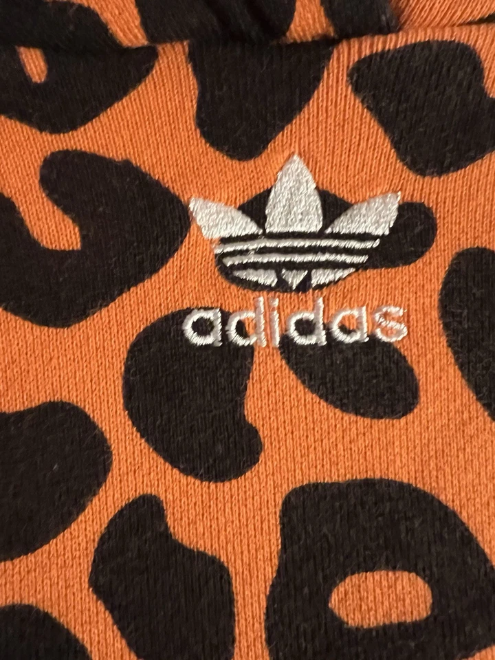 Adidas Originales RICH MNISI Pullover Sudadera con Capucha Naranja Estampado Guepardo Talla L Foto 3 de 4