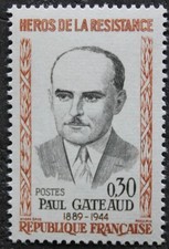 Timbre - FRANCE - Héros Résistance - Paul GATEAU - 1961 - Neuf ** - YT1290