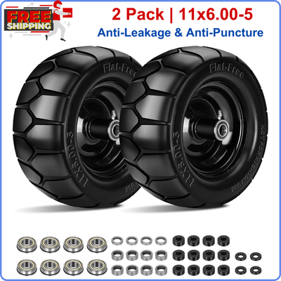 #ad 11x6.00 5 Flat Free Tire 2 Pack 11x6.00 5 Tires For Zero Turn Mower With 3 4 $107.79