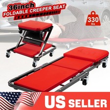 36 Redfoldable Creeperrolling Upholstered Seatmechanic Vehicle Repair Stool