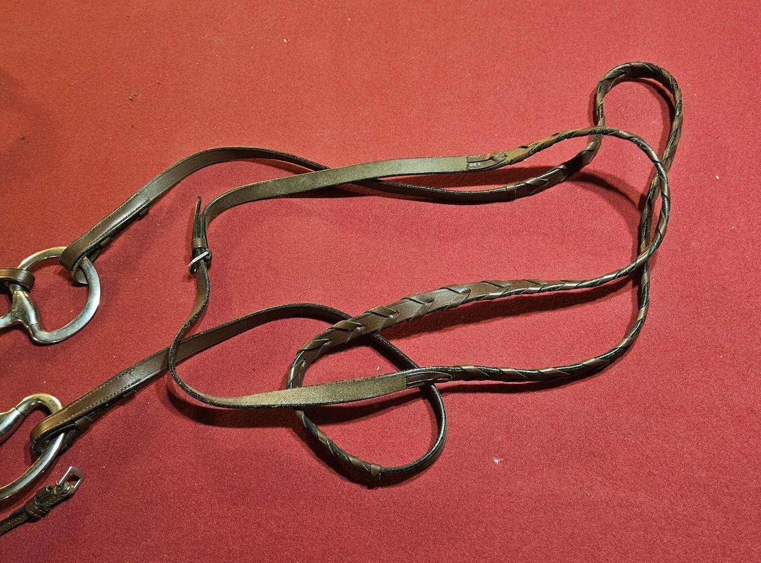 WEAVER LEATHER HEADSTALL BRIDLE & REINS W/ SS EGG BIT