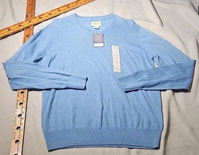 Nwt St John s Bay Mens Sweater Medium Blue Casual Preppy Vneck Normcore Preppy 