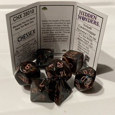 Chessex 38010 Hidden Wonders Vortex Cavern/Copper Polyhedral 7 Dice Set