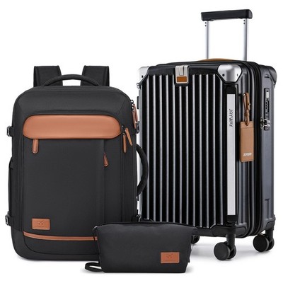 20in Carry On Luggage with Cup Holder and USB Port, 25% Expandable Capacity, ...