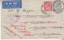 KUT: GV Cover, Kampala to London, redirected to Pencuik, 18 Apr 1935